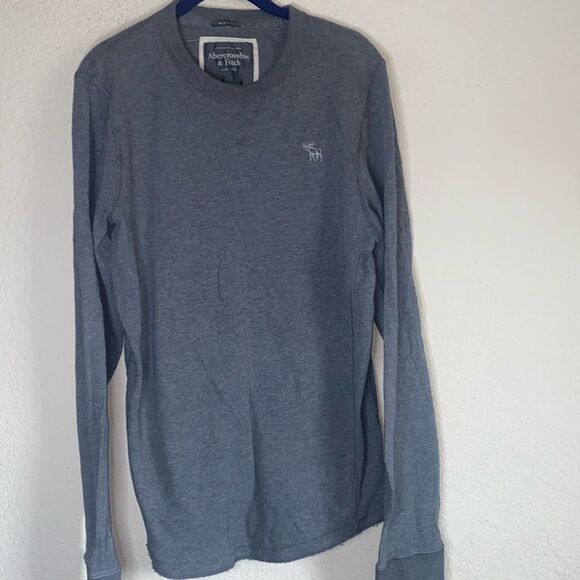 Abercrombie & Fitch Muscle Sweater moose y2k 90s vintage gray long sleeve - Picture 1 of 8